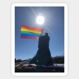 Pride Flag in Lesbian Boot Sticker